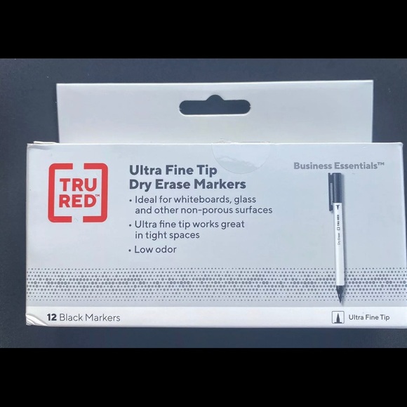 TRU RED Pen Dry Erase Markers Ultra Fine Tip 12 pk - Picture 1 of 3